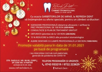 Imagine Reduceri promotionale de iarna la REFRESH DENT