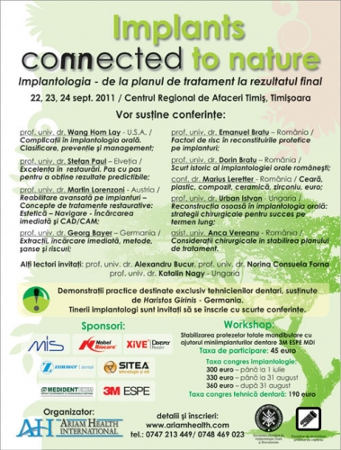 Imagine Simpozionul International Implants Connected to Nature 2011