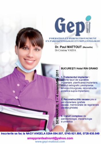 Imagine SEMINAR DE PARODONTOLOGIE si IMPLANTOLOGIE 1-4 noiembrie  Bucuresti